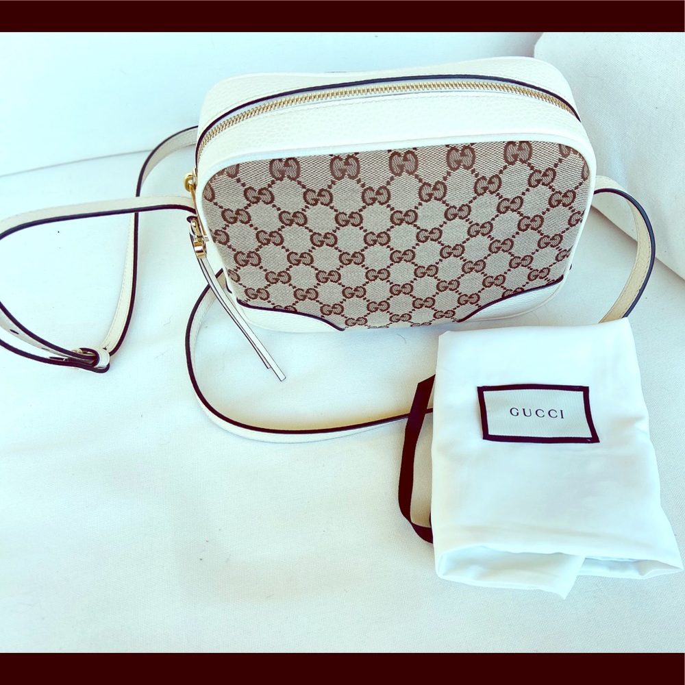 Gucci Bree Monogram Canvas Leather Crossbody